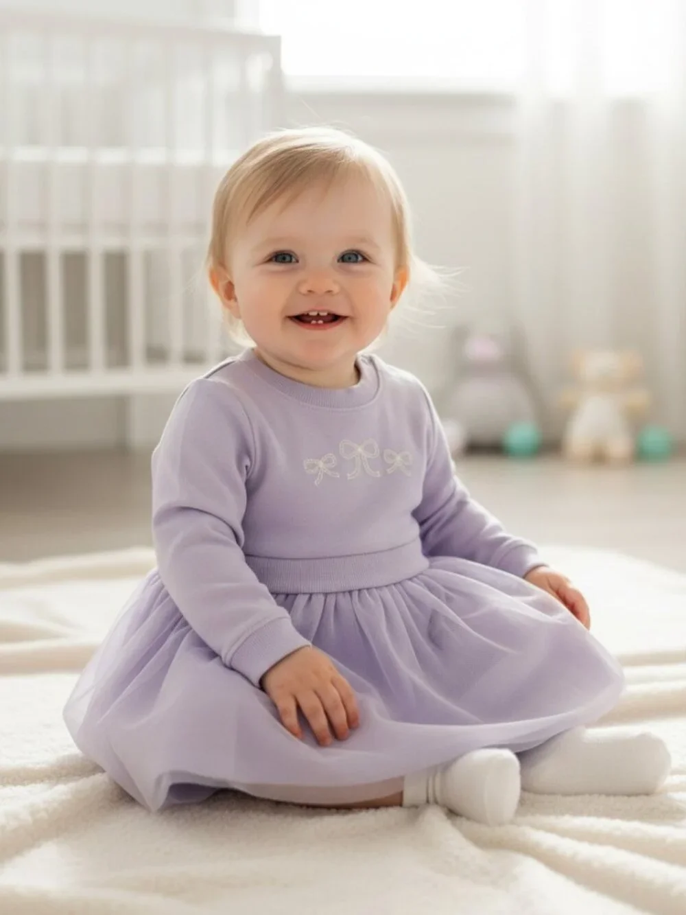 Carter's Baby Girl Lavender Bow Tulle Dress 6M